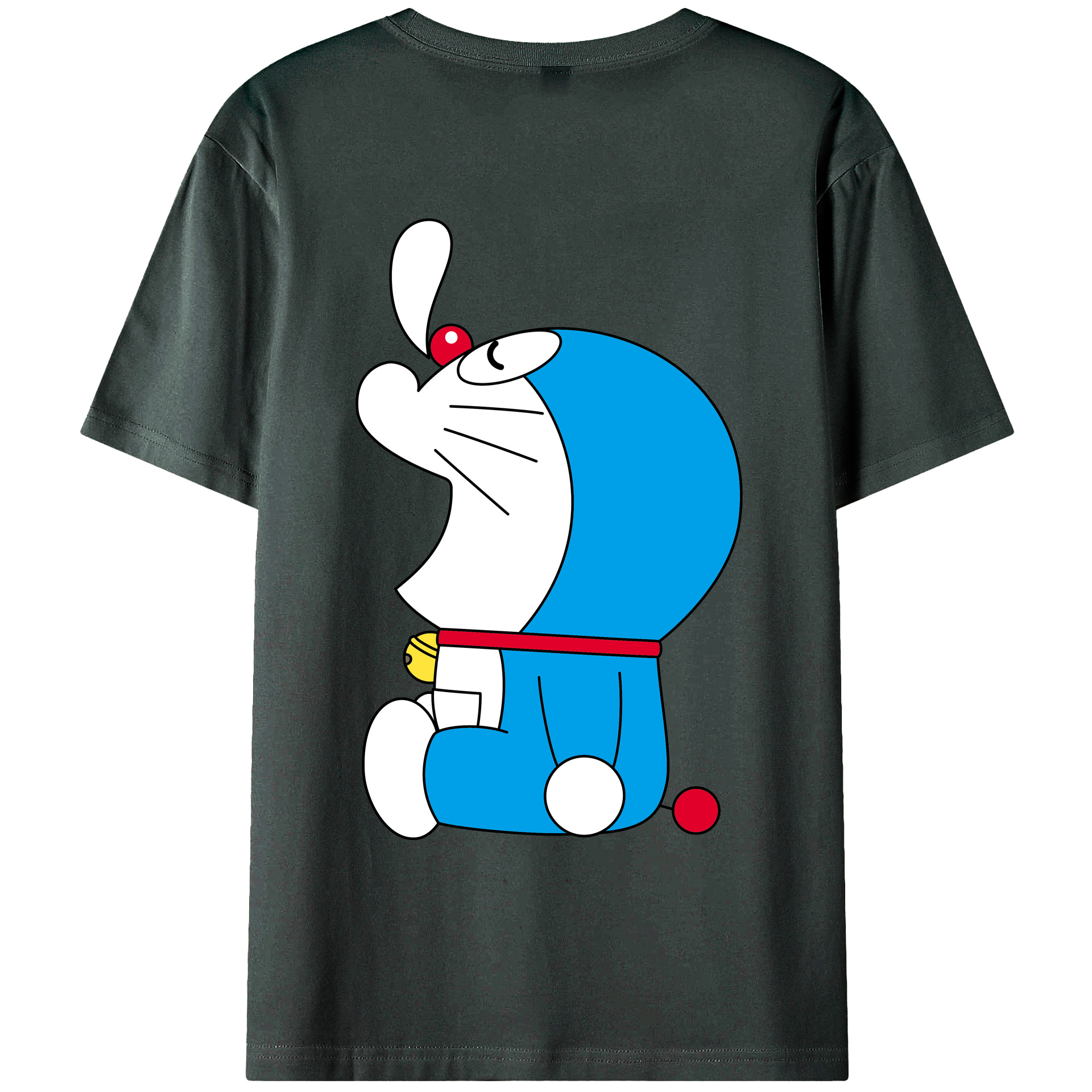 （画像用） ドラえもん Doraemon 綿100％ メンズ半袖Tシャツ（バックプリント） 通気性